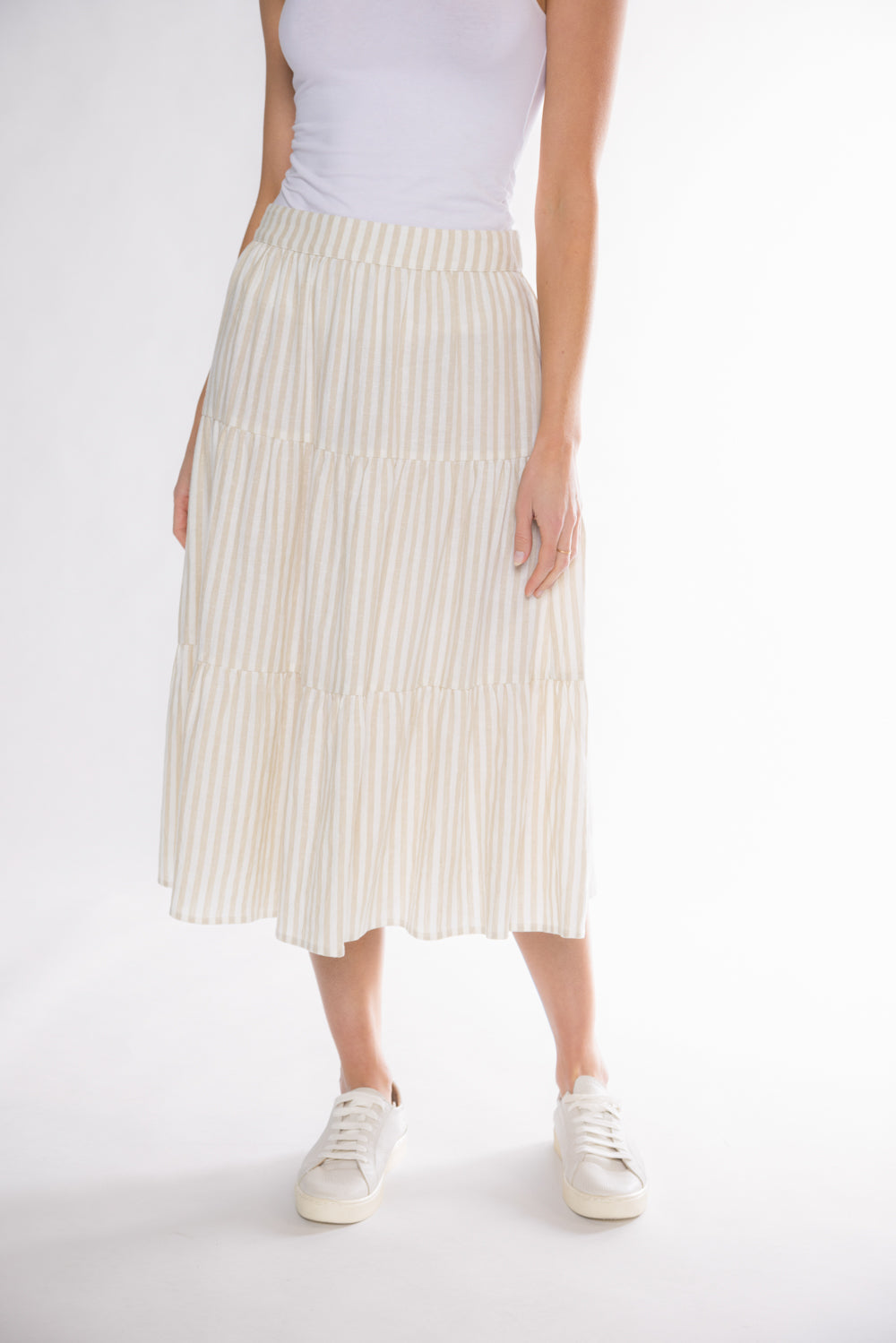 EMORY TIERED SKIRT - NATURAL