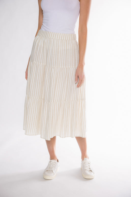 EMORY TIERED SKIRT - NATURAL