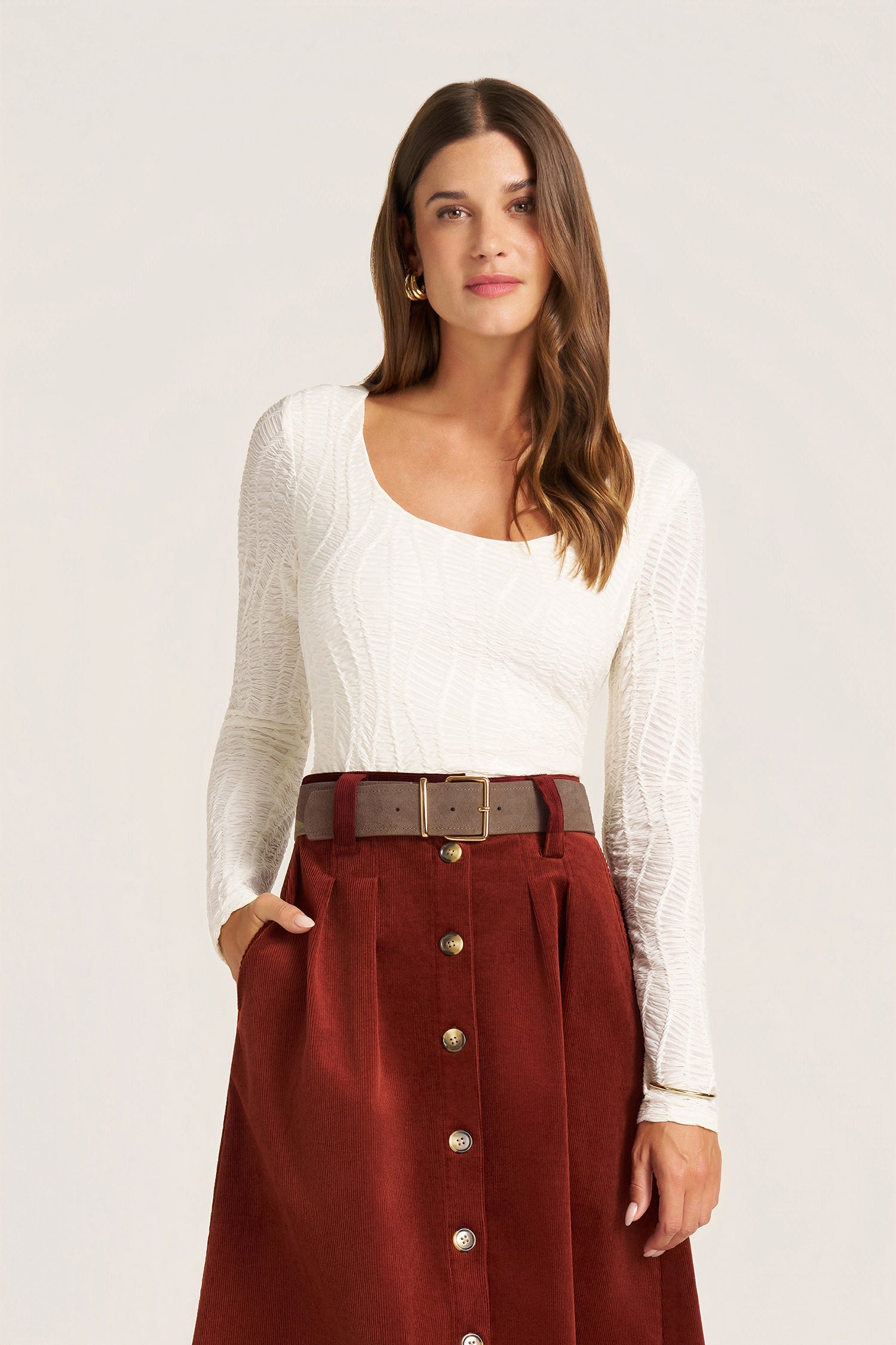 ROWAN SCOOP NECK TOP - IVORY – mattym