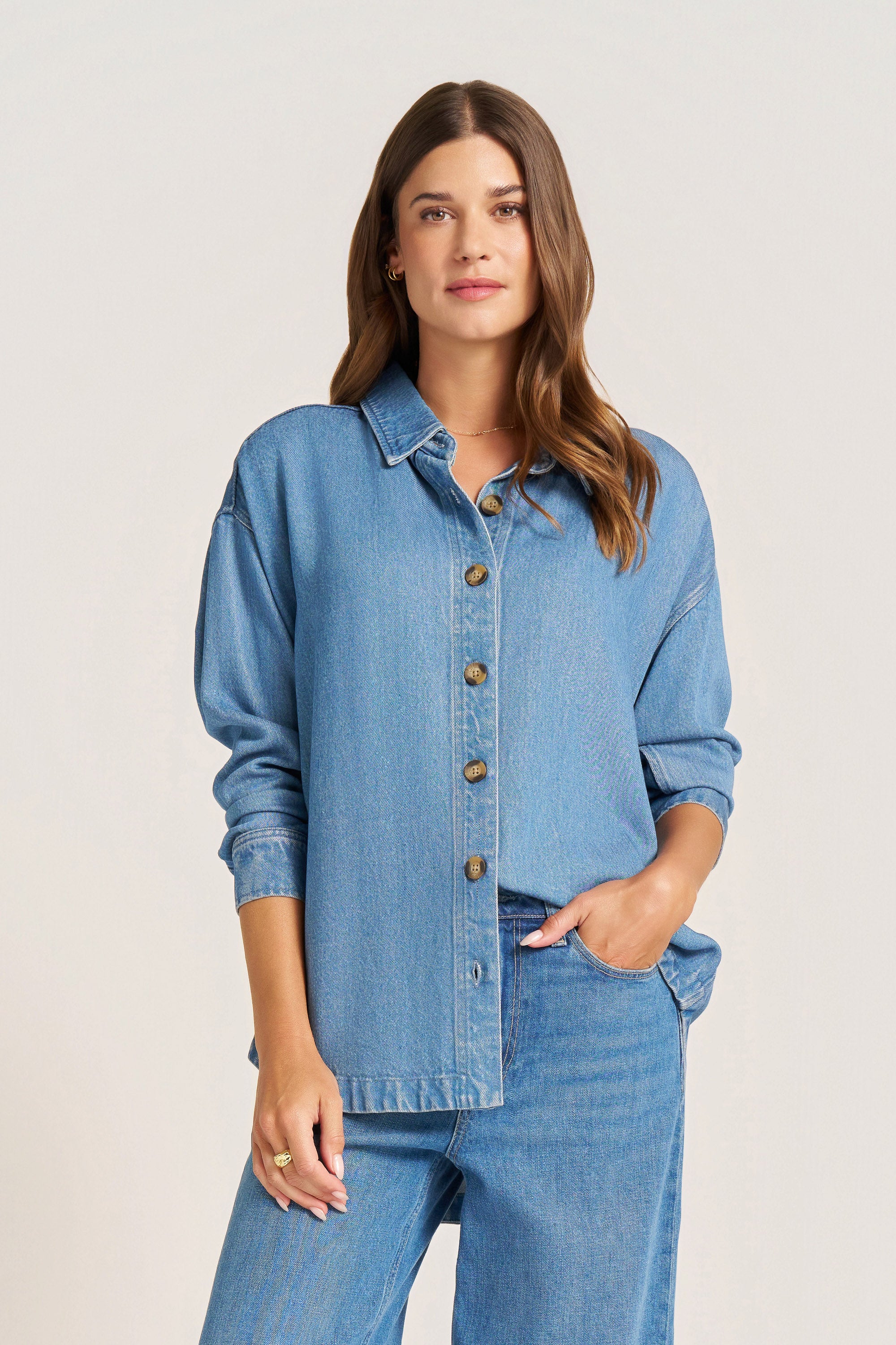 PEAK VIEW DENIM TOP - DENIM – mattym
