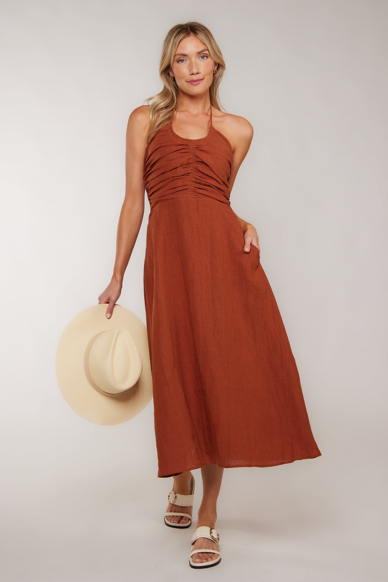 LEILA DRESS - RUST