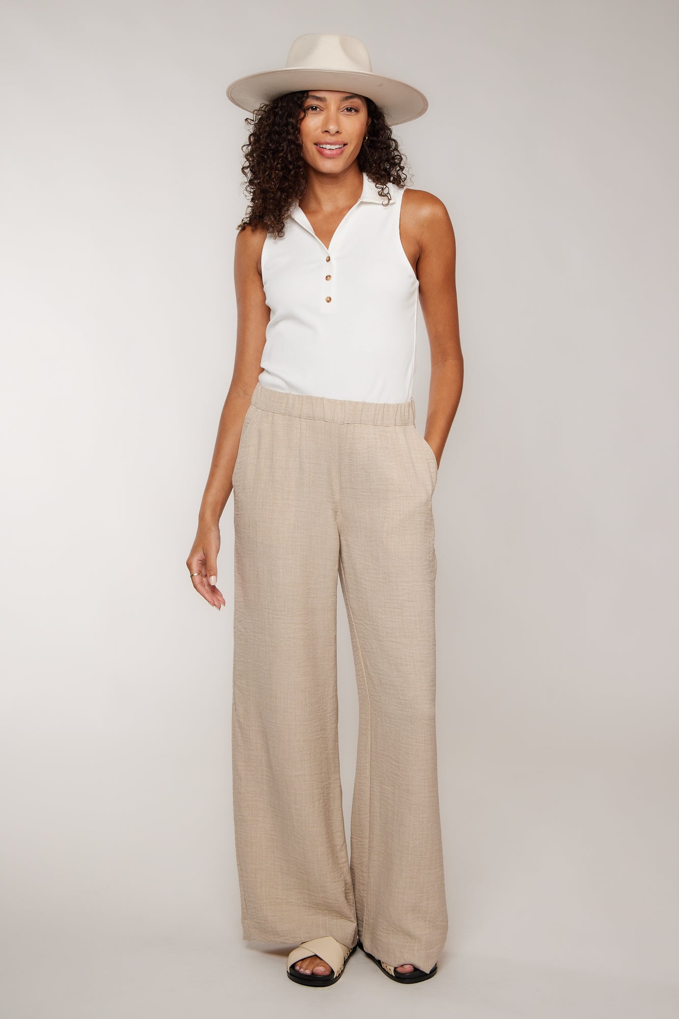 SADIE PULL ON PANT - NATURAL