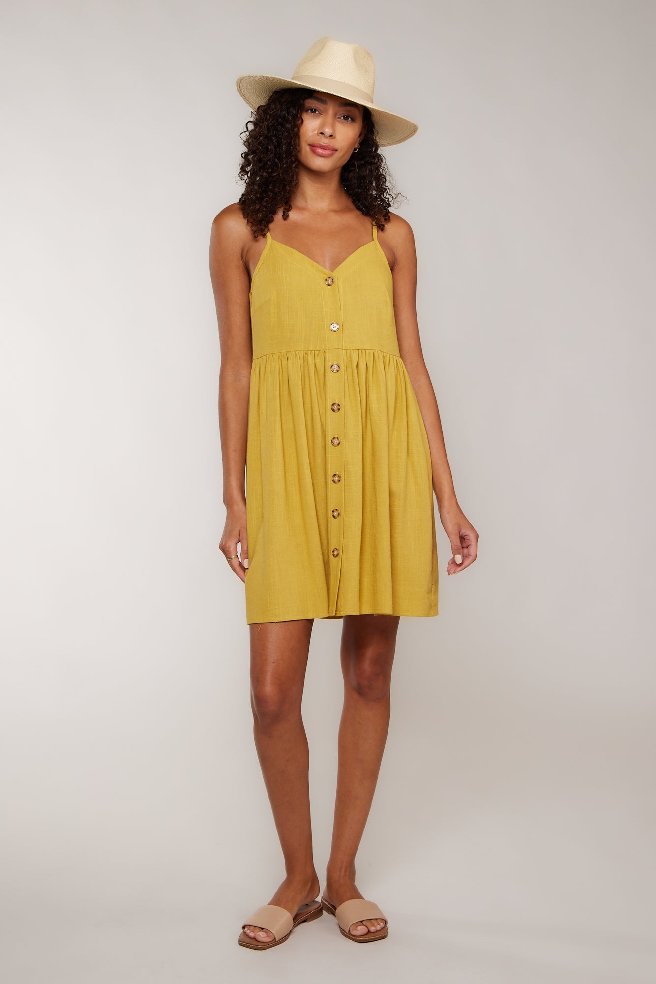 BECKY MINI DRESS - MUSTARD