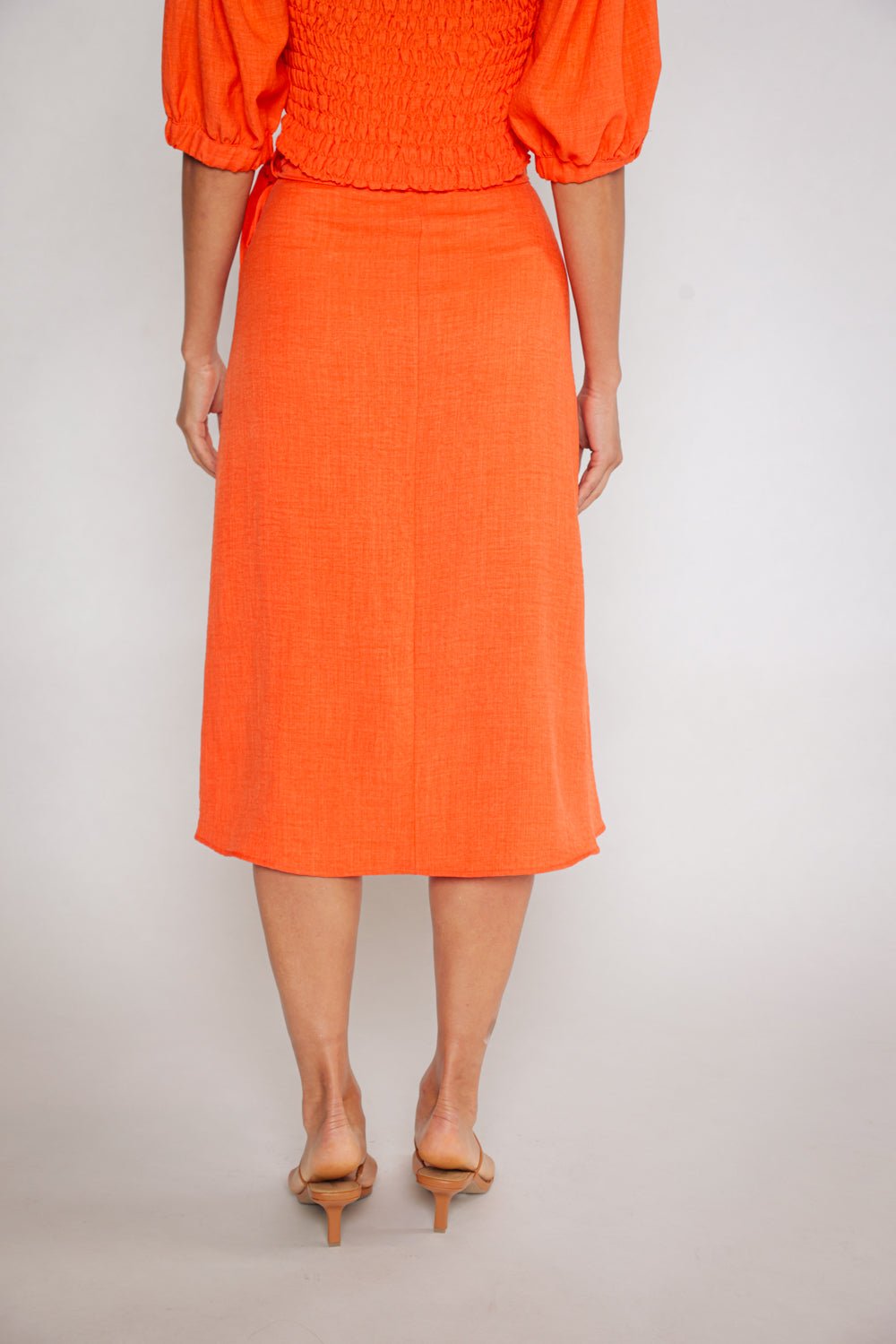 CORA WRAP SKIRT - TANGERINE