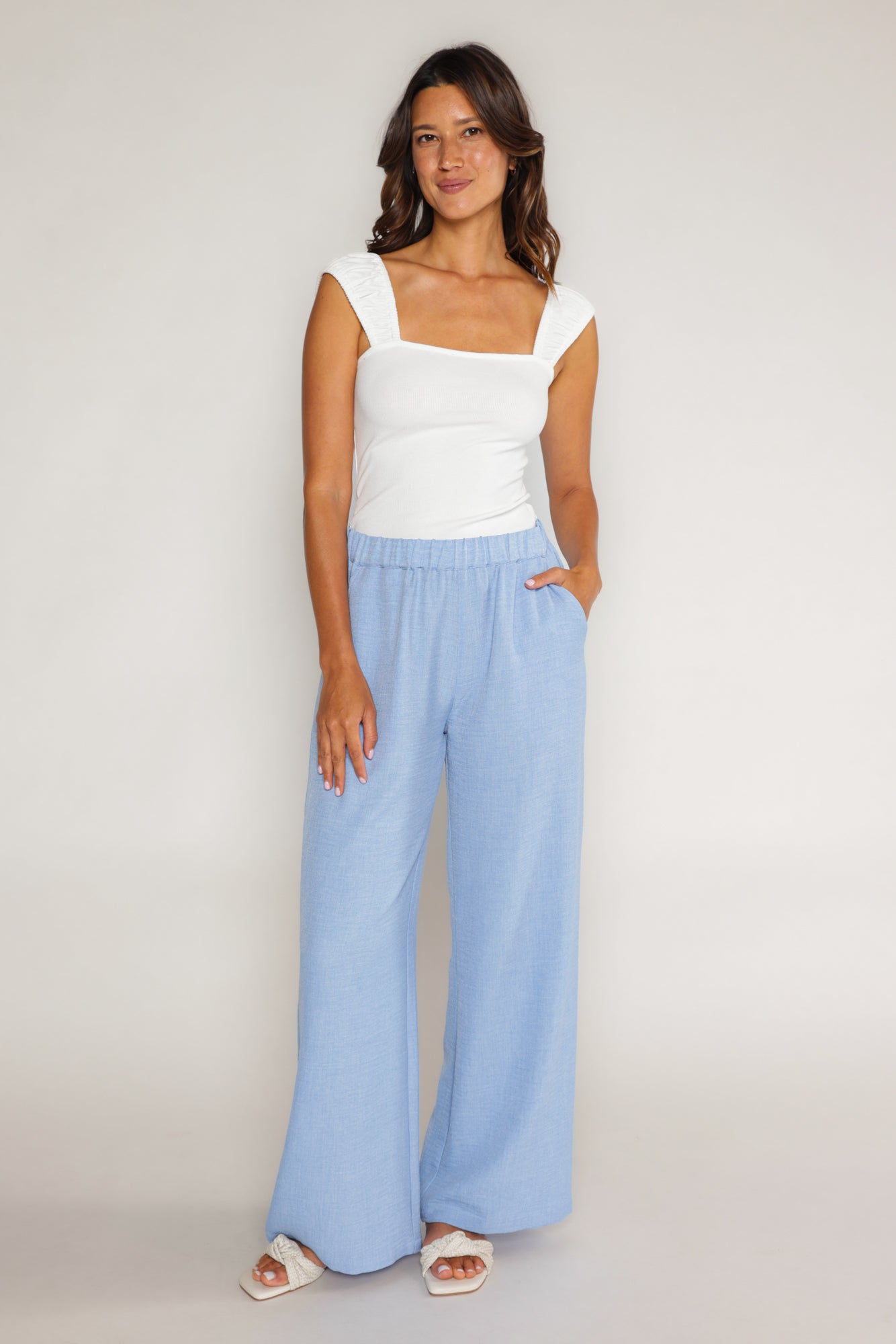 SADIE PULL ON PANT - CHAMBRAY