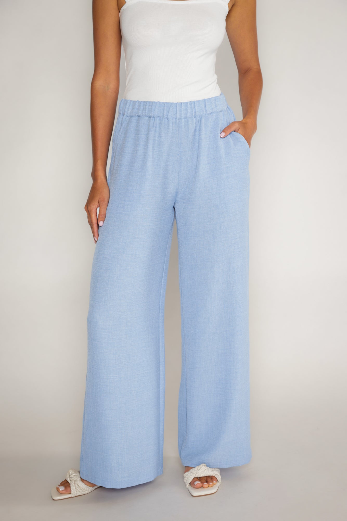 SADIE PULL ON PANT - CHAMBRAY