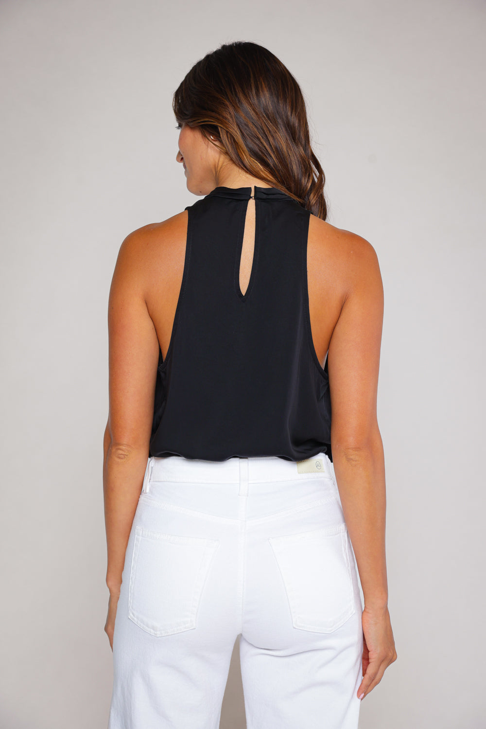 CAPRI COWL NECK TOP - BLACK