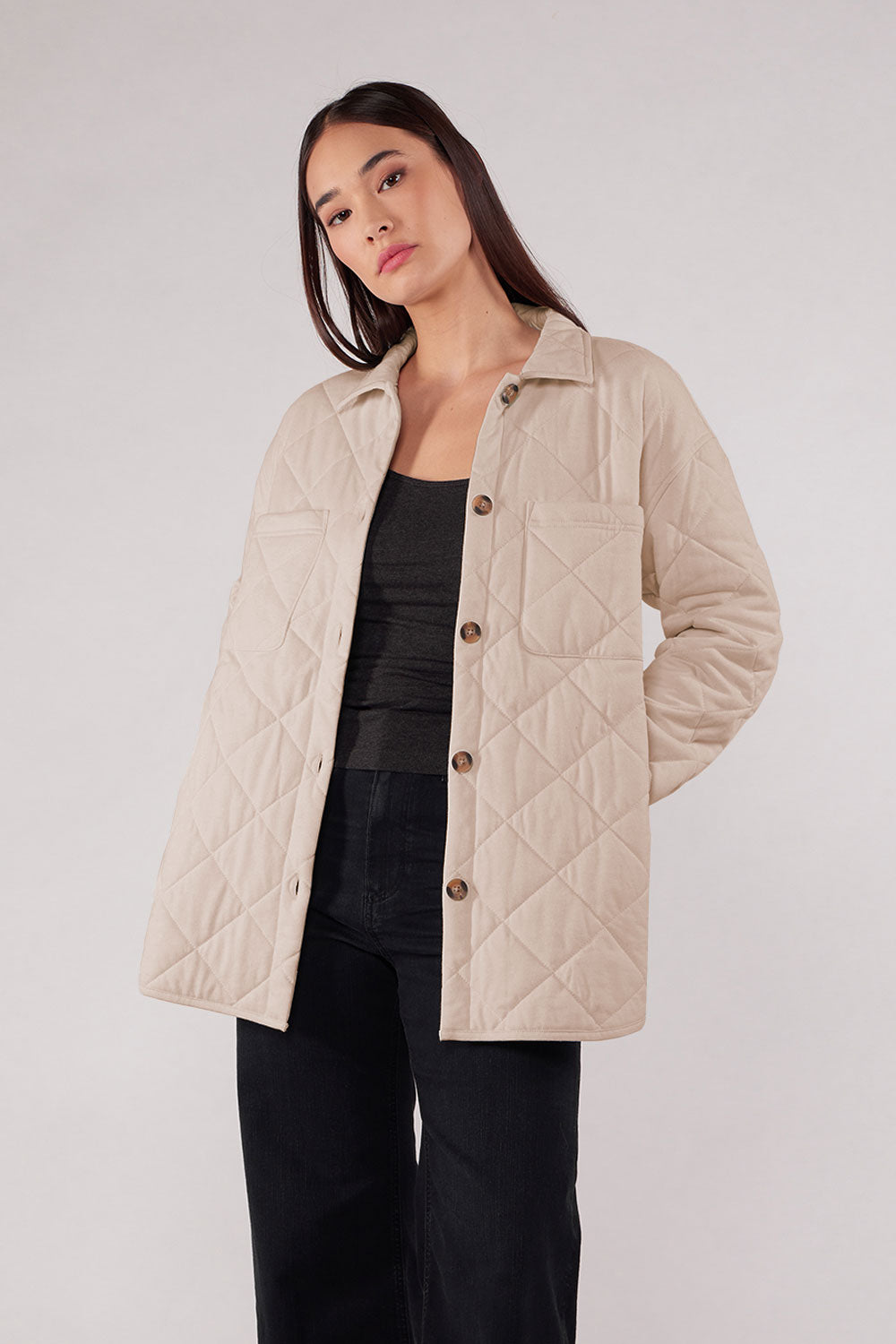 ELLWOOD QUILTED JACKET - NATURAL