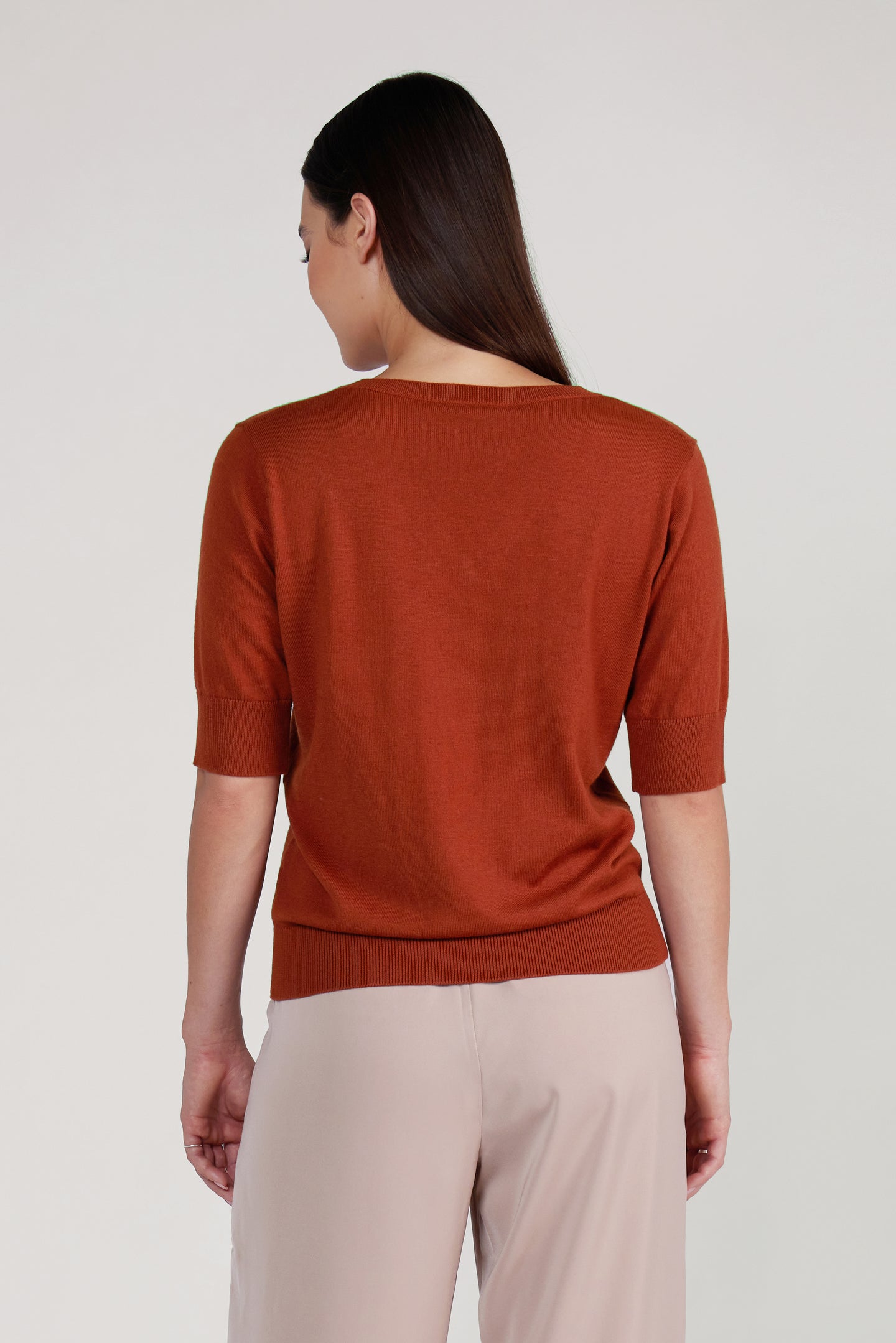 FRANKLIN SHORT SLEEVE SWEATER - SPICE