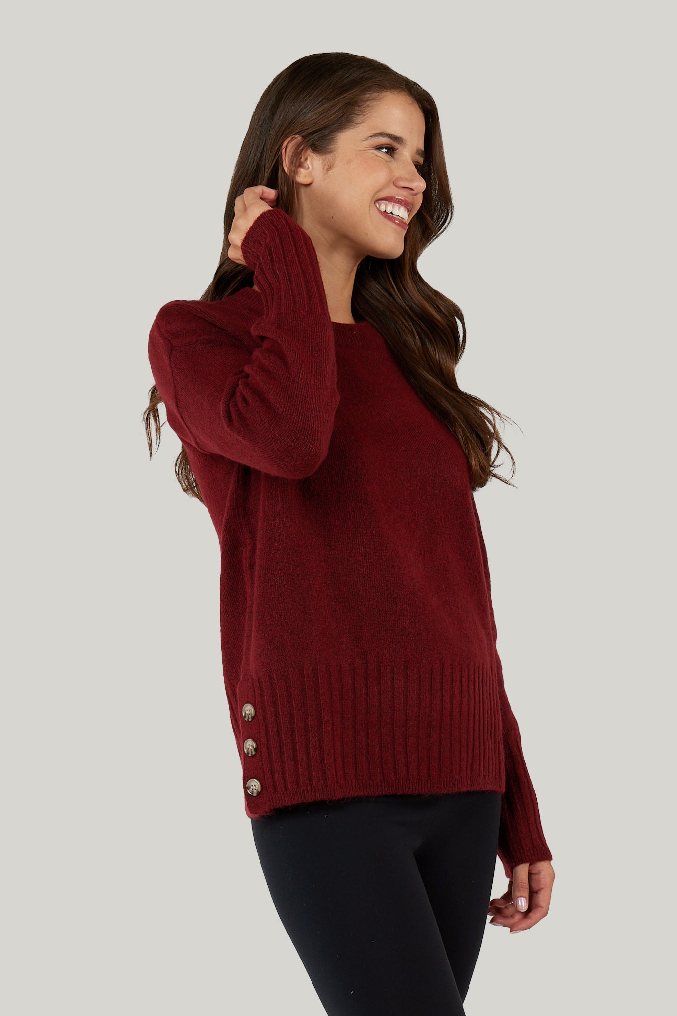 JANE CREWNECK SWEATER - WINE