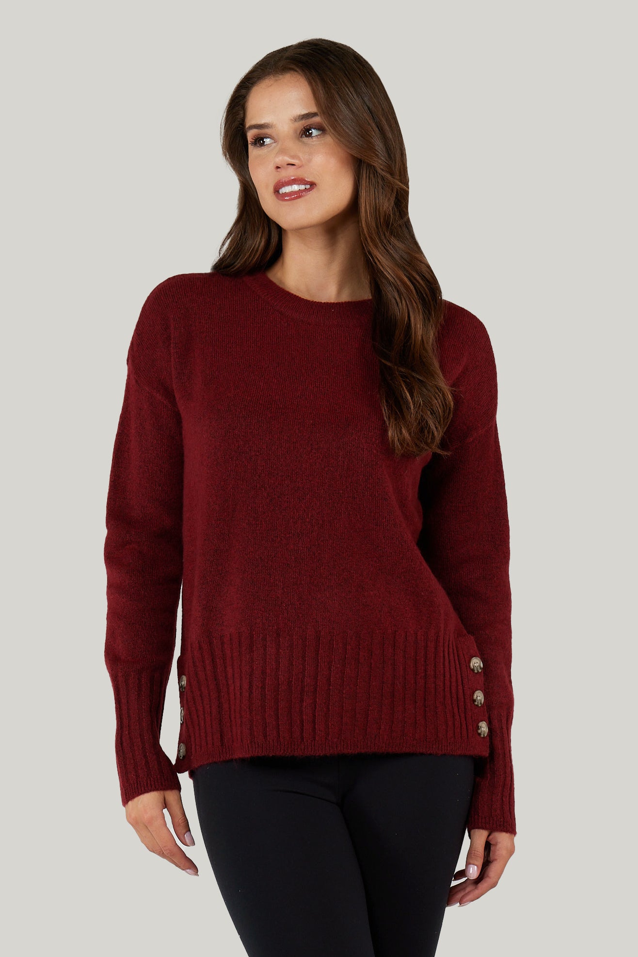 JANE CREWNECK SWEATER - WINE