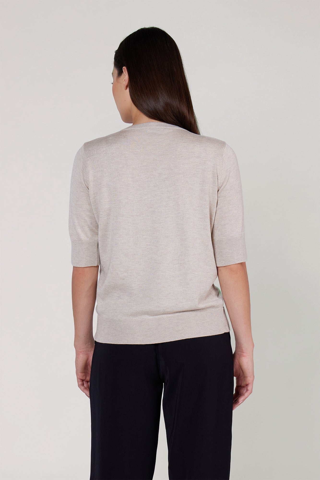 FRANKLIN SHORT SLEEVE SWEATER - H OATMEAL