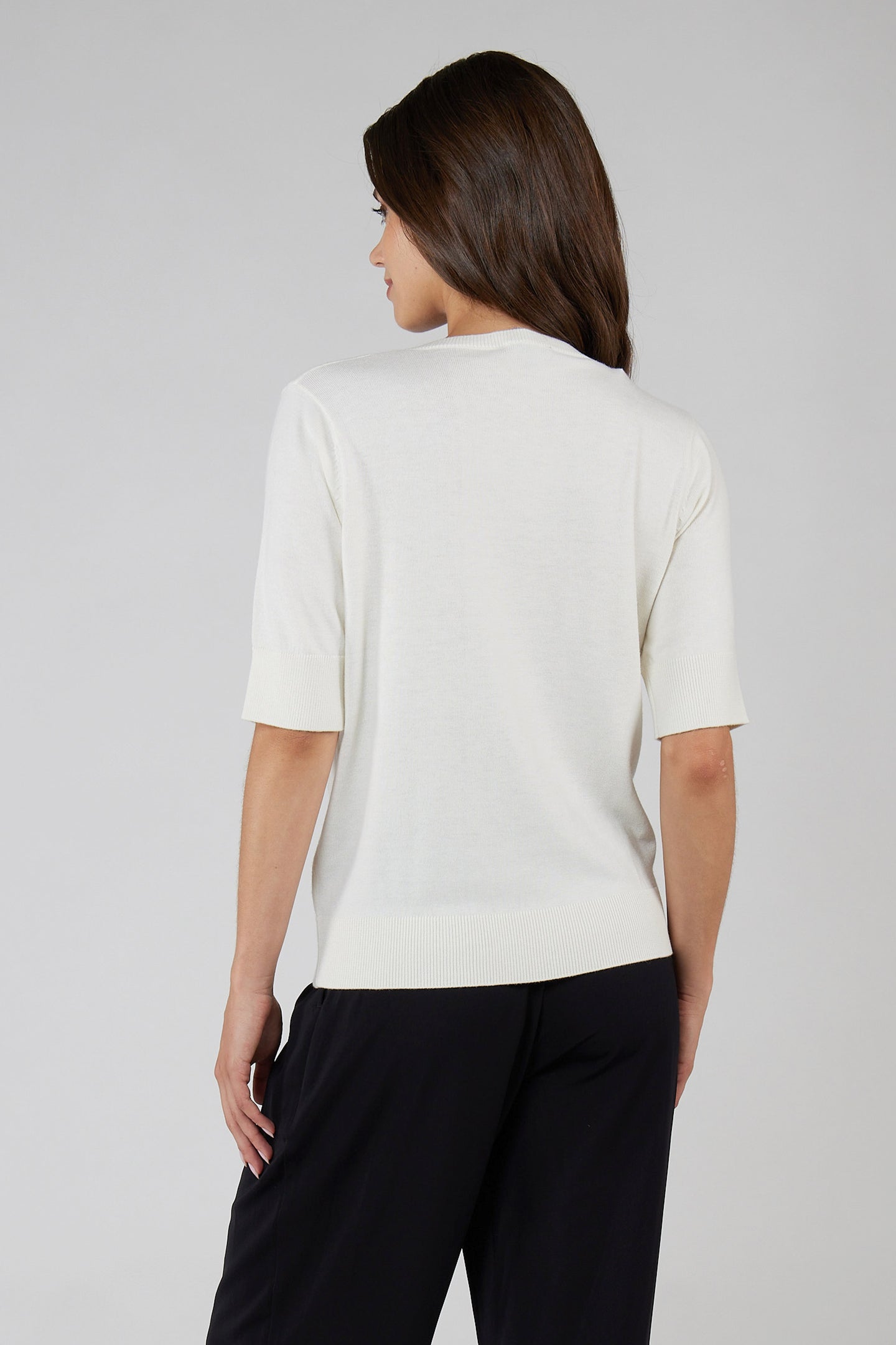 FRANKLIN SHORT SLEEVE SWEATER - IVORY