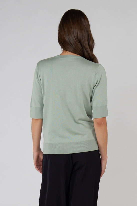 FRANKLIN SHORT SLEEVE SWEATER - SAGE