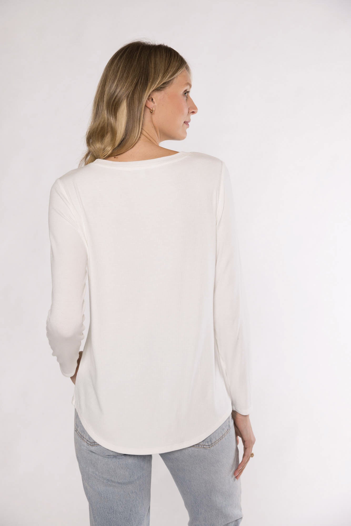 MAGGIE SCOOP NECK TOP - VELLUM