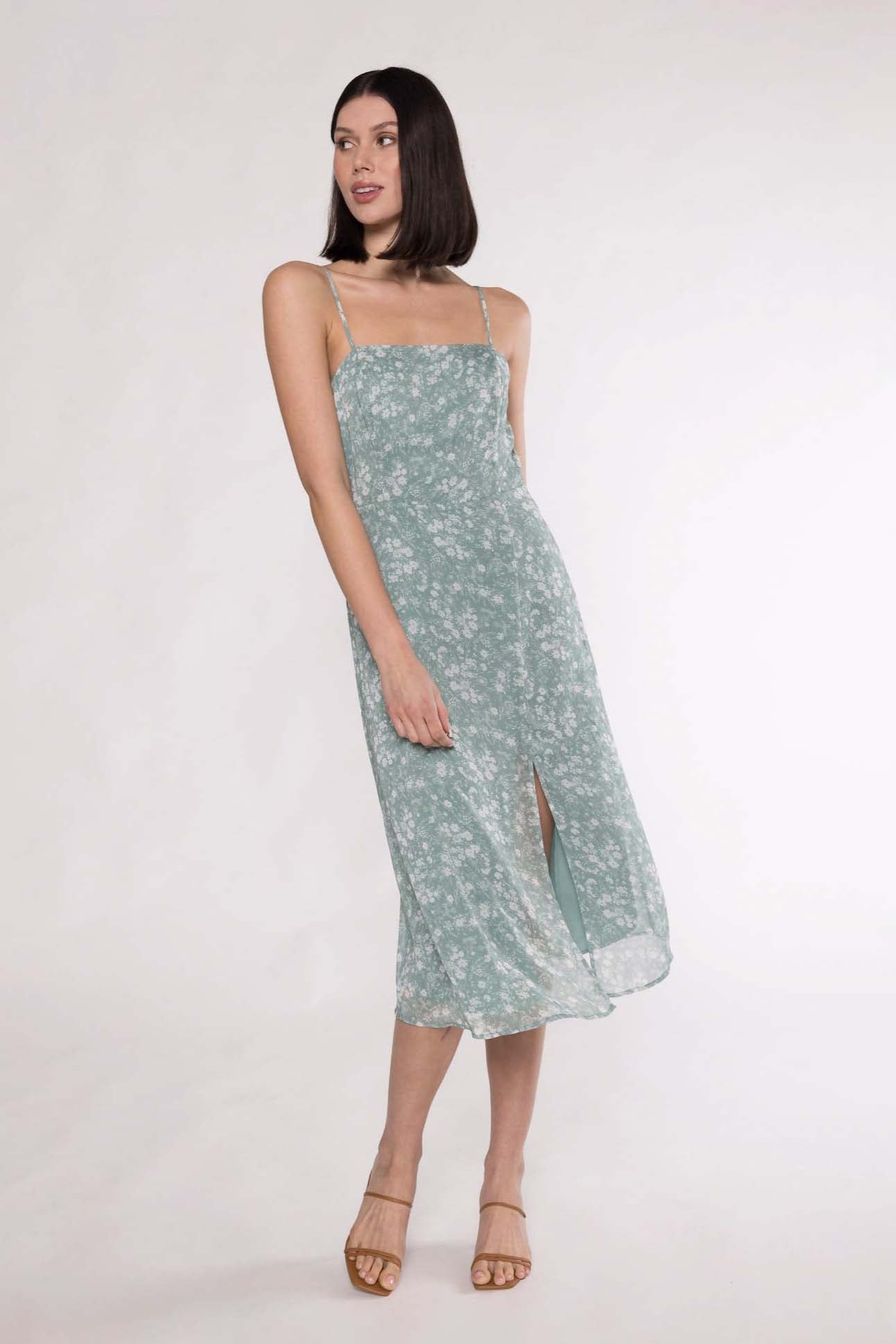 MIDA MIDI DRESS - SAGE