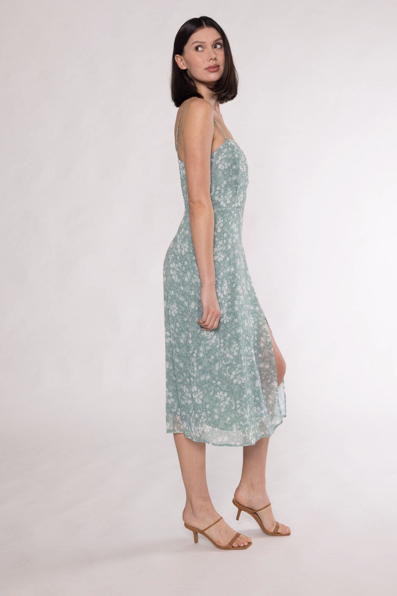 MIDA MIDI DRESS - SAGE