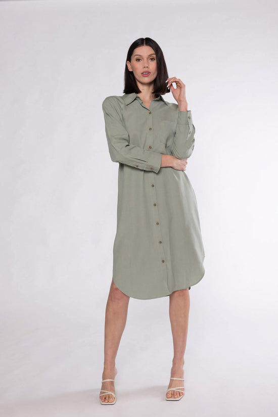 ENA SHIRT DRESS - SAGE