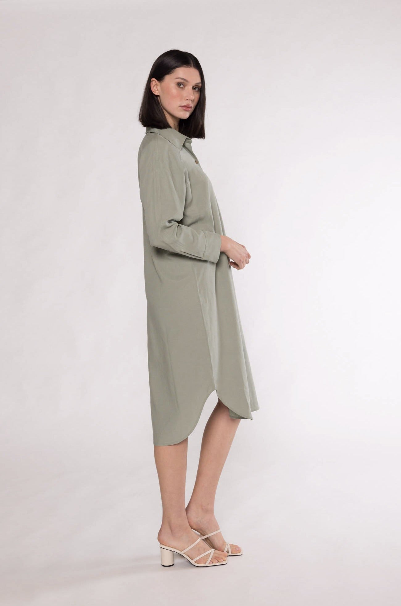 ENA SHIRT DRESS - SAGE