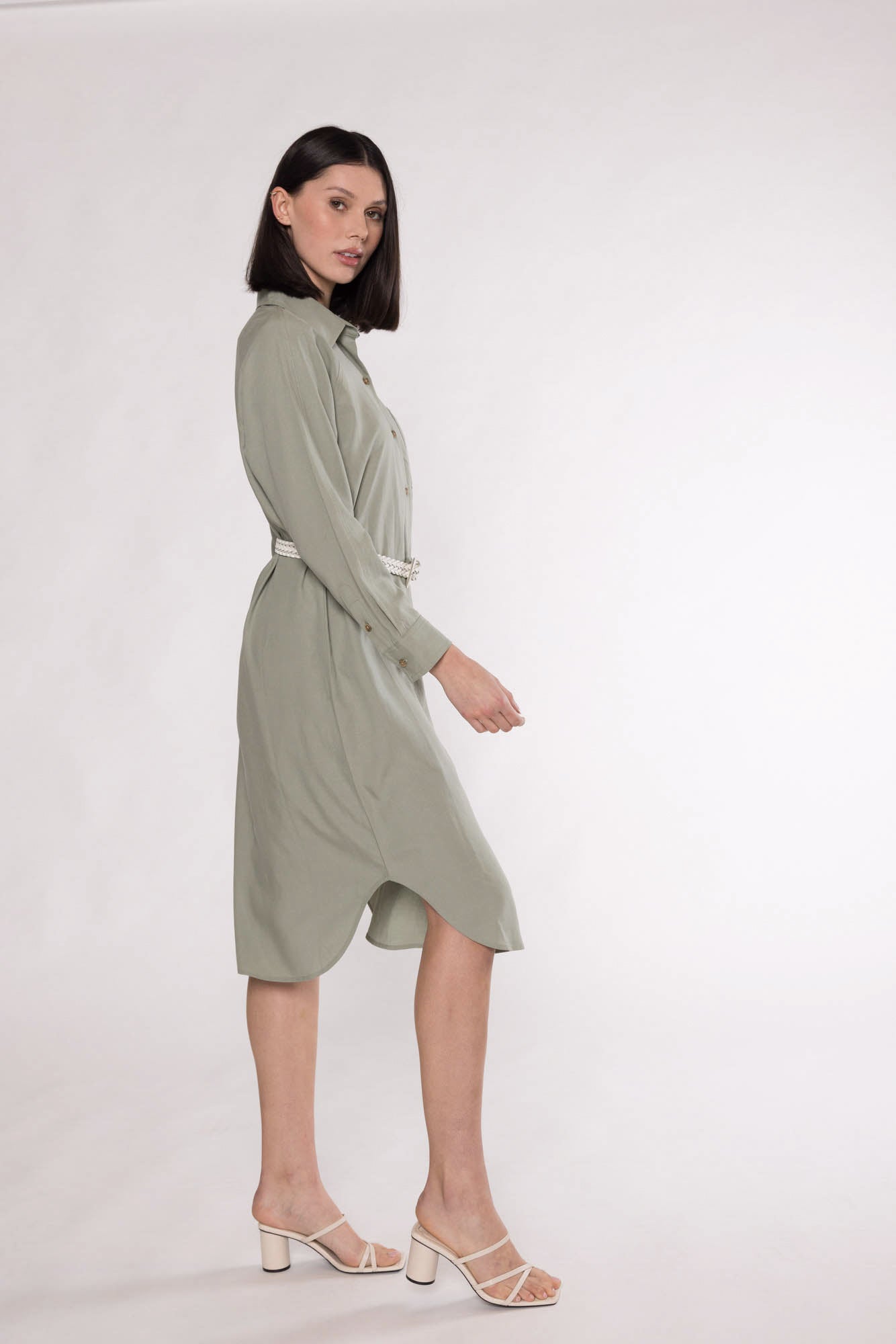 ENA SHIRT DRESS - SAGE