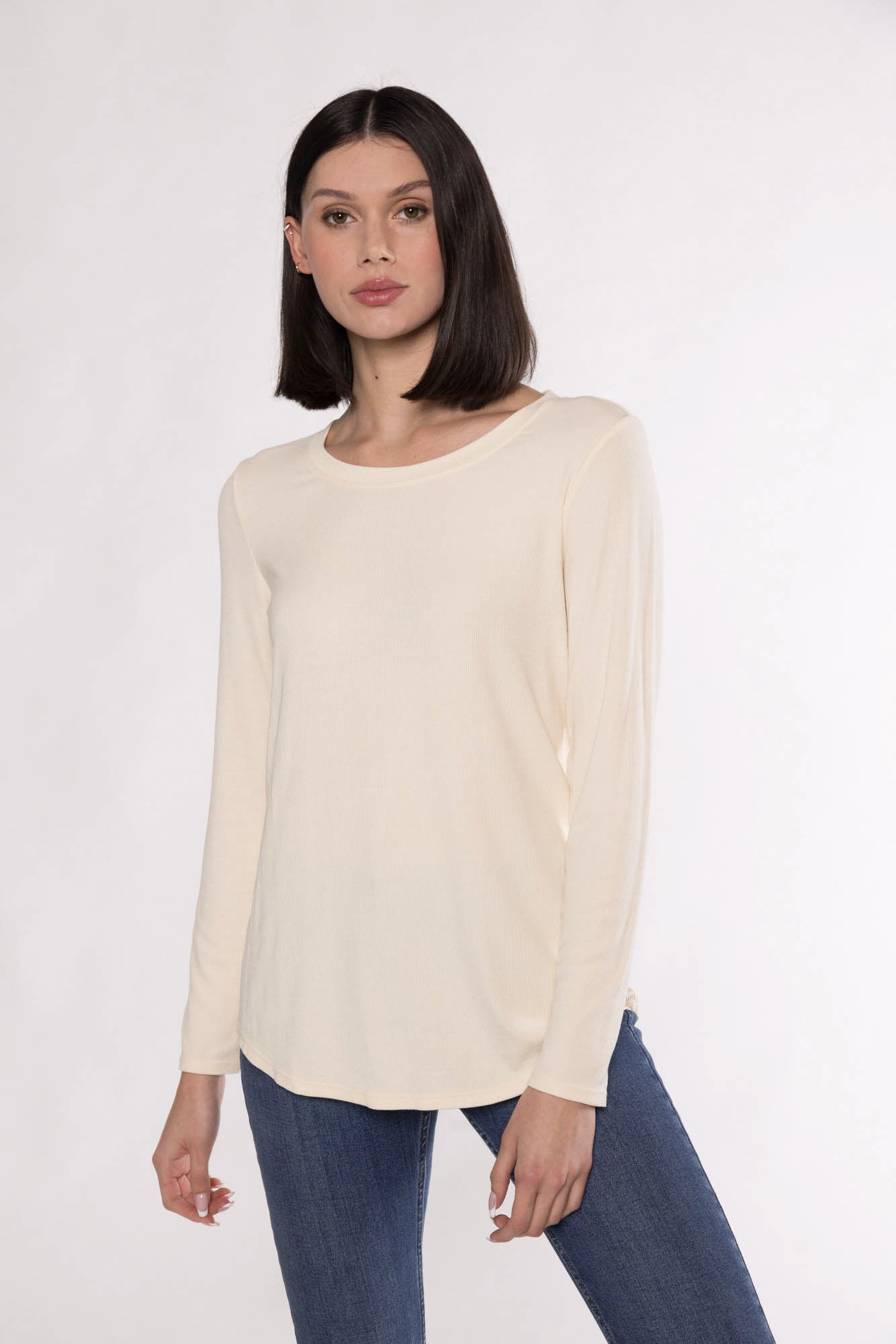 MAGGIE SCOOP NECK TOP - BUTTER