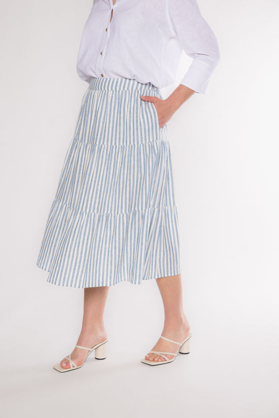 EMORY TIERED SKIRT - DENIM