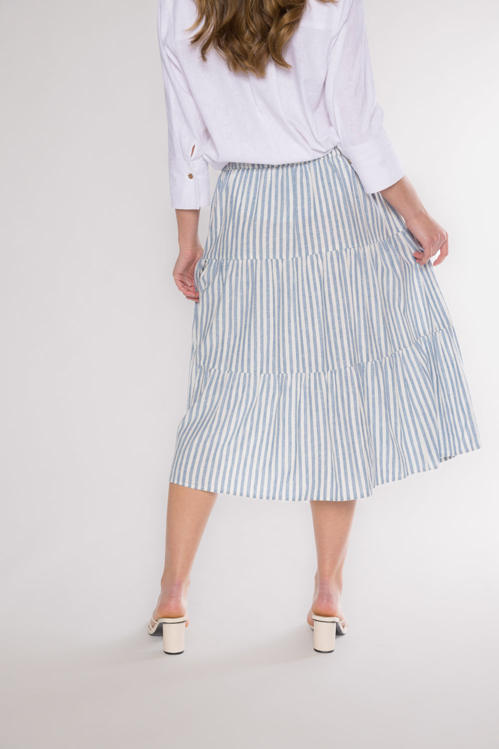 EMORY TIERED SKIRT - DENIM