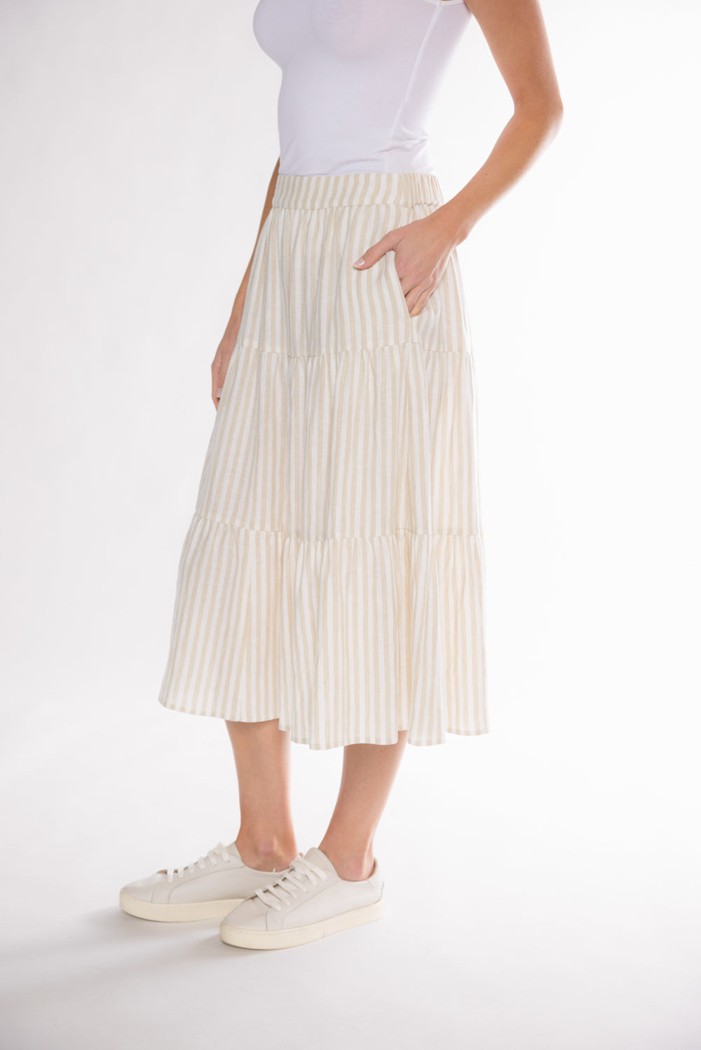 EMORY TIERED SKIRT - NATURAL