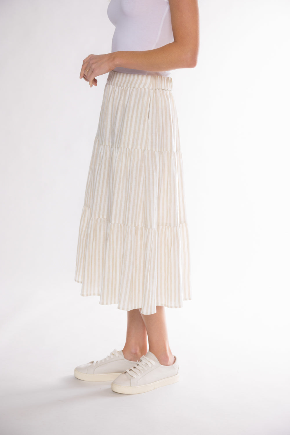 EMORY TIERED SKIRT - NATURAL