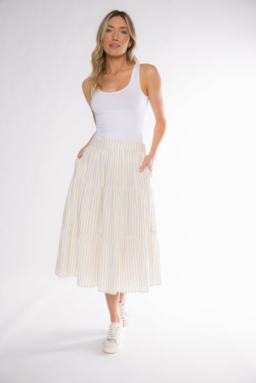 EMORY TIERED SKIRT - NATURAL