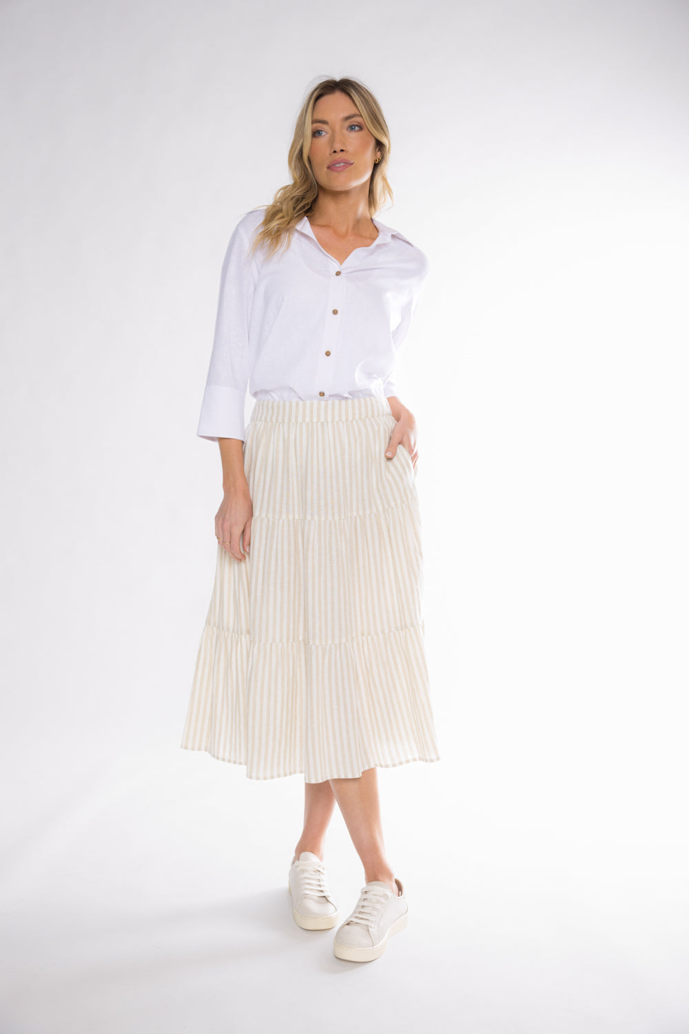 EMORY TIERED SKIRT - NATURAL