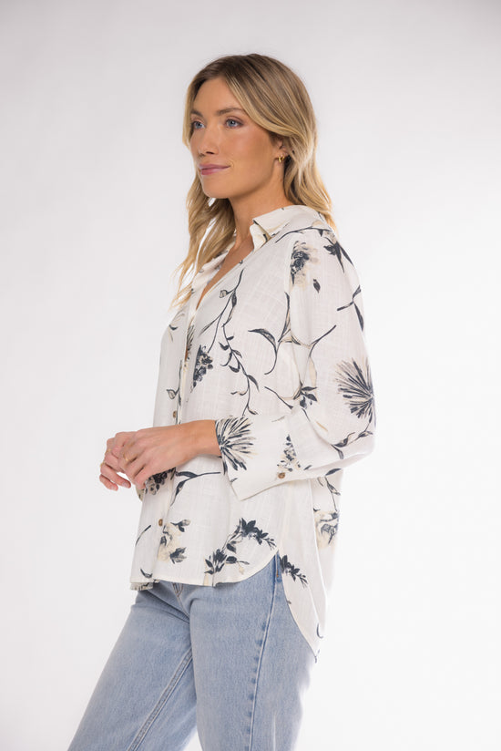 CHRYSTIE BUTTON UP - NATURAL