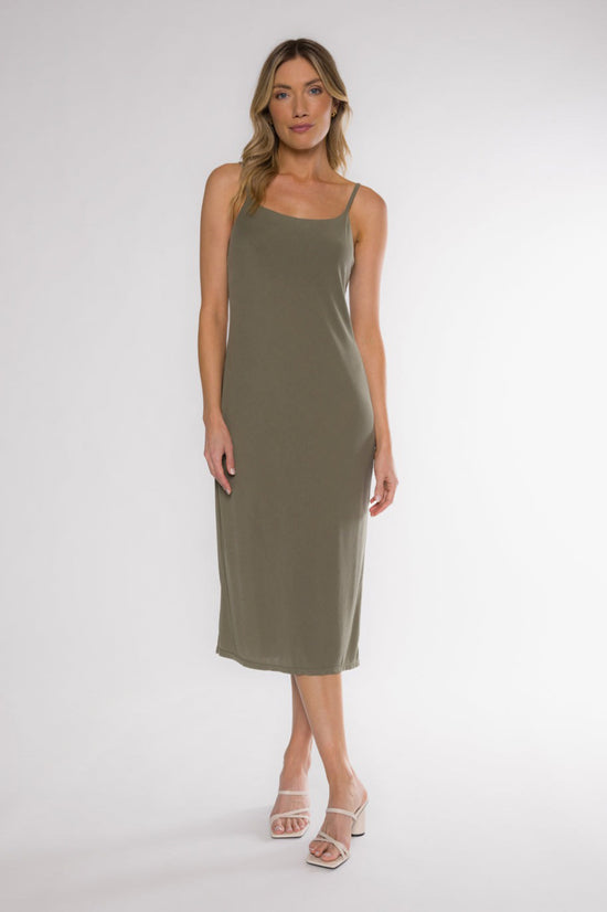 BRIO SLIP DRESS - OLIVE