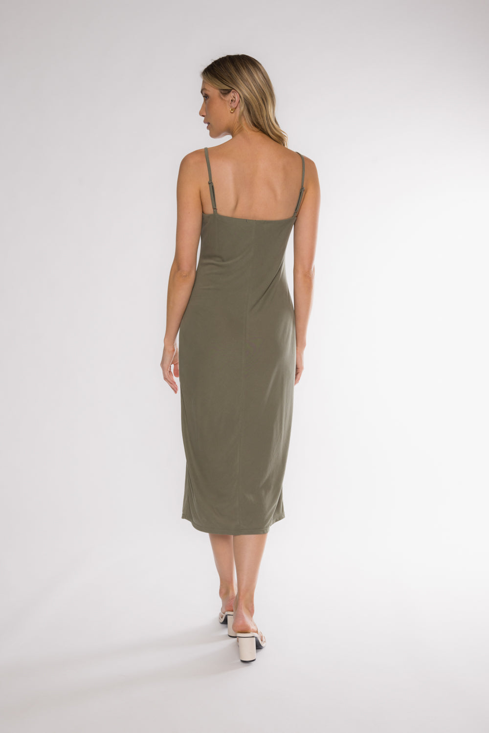 BRIO SLIP DRESS - OLIVE