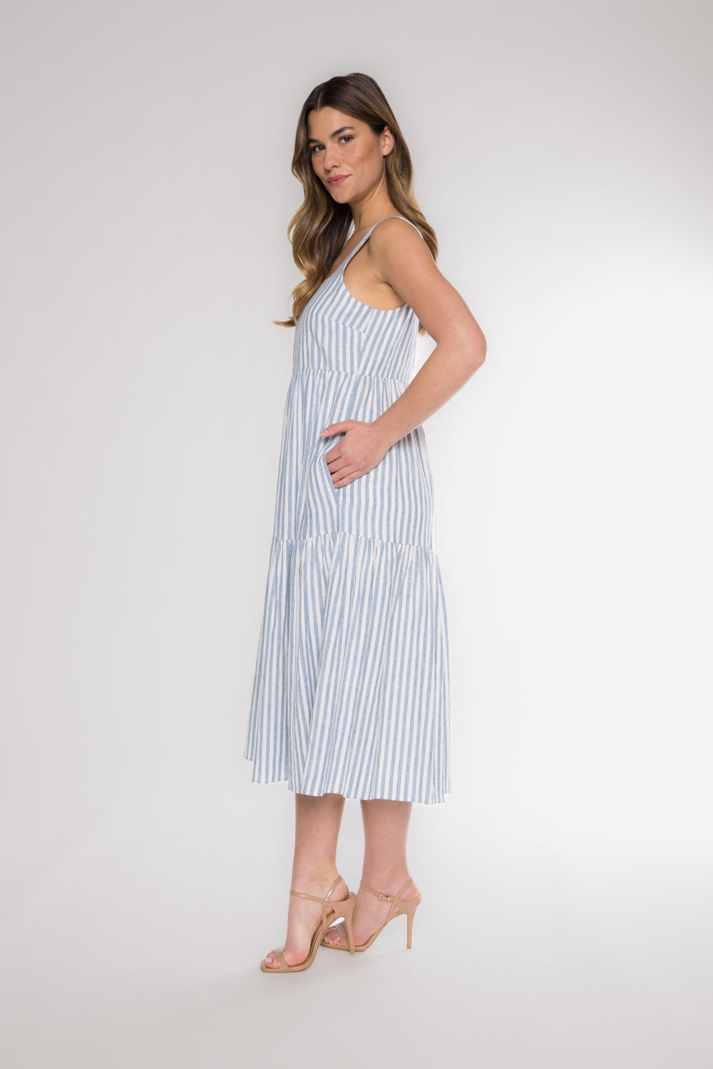 DOHENY LINEN DRESS - DENIM