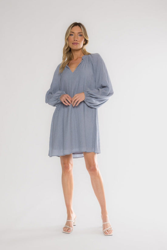 LUCY TUNIC DRESS - DUSTY BLUE