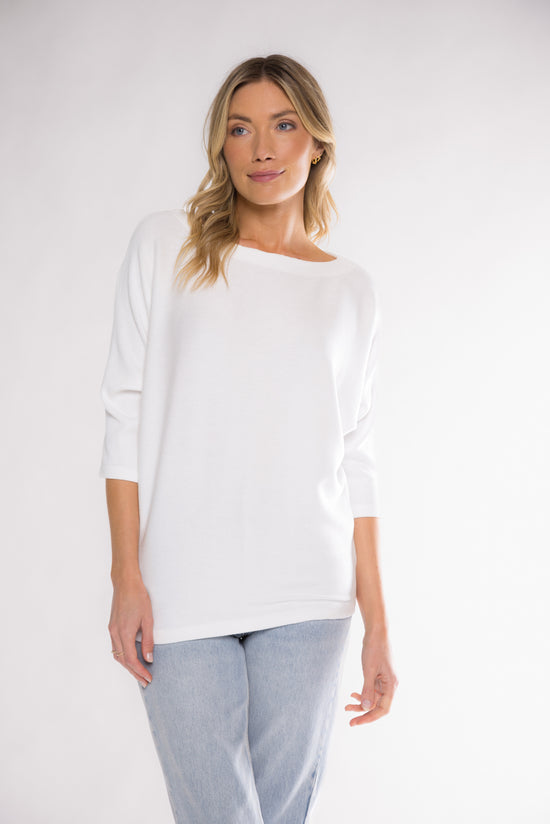 DAPHNE BOAT NECK TOP - IVORY