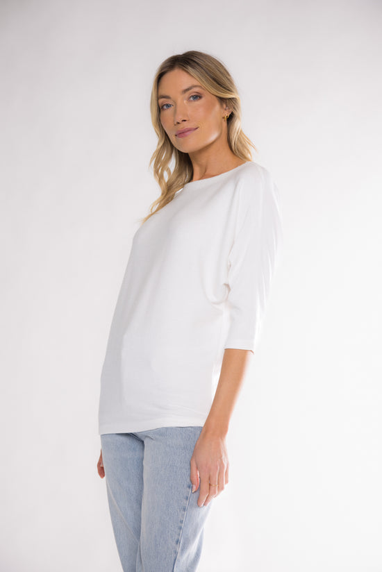 DAPHNE BOAT NECK TOP - IVORY