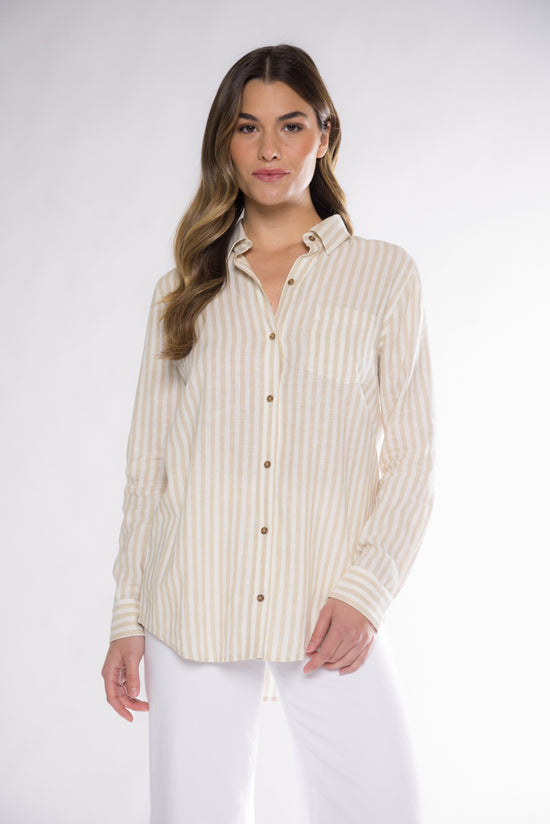 FLETCHER RELAXED BUTTON UP - NATURAL