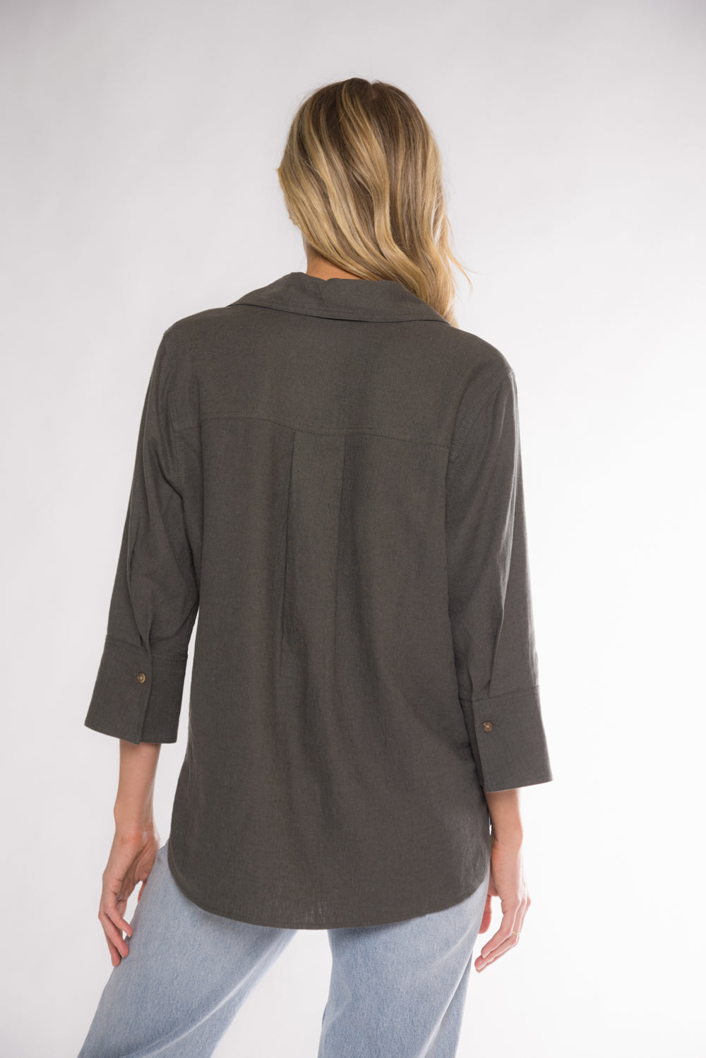 CHRYSTIE BUTTON UP - DARK OLIVE