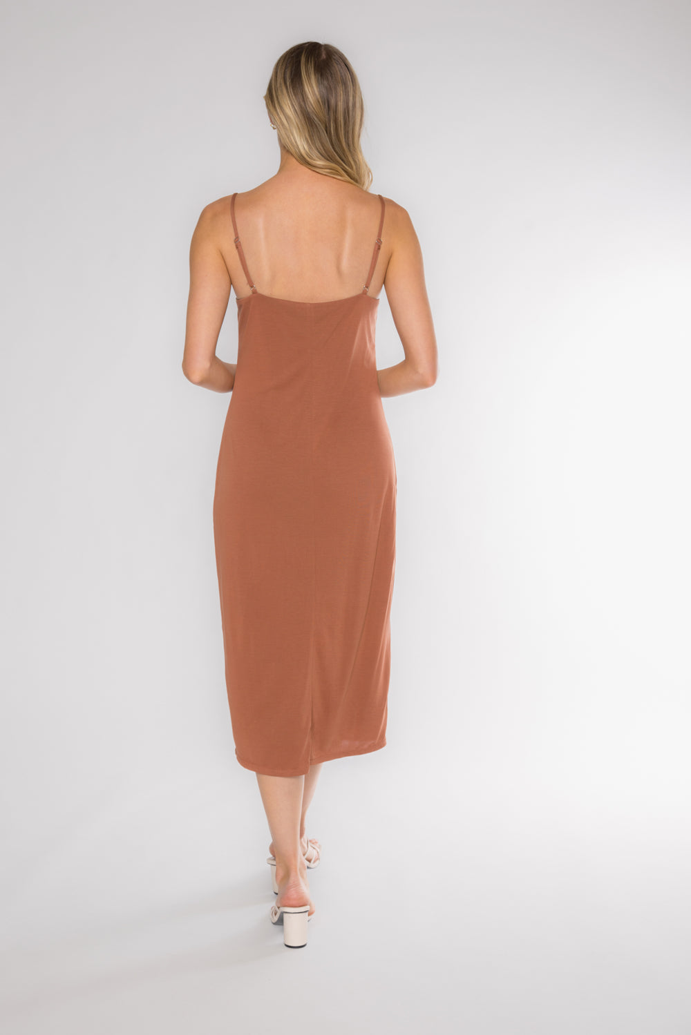 BRIO SLIP DRESS - CLAY