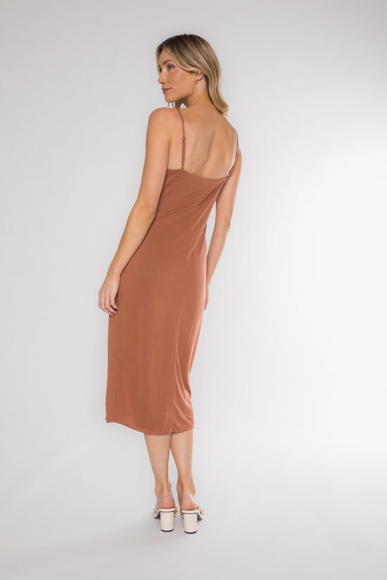 BRIO SLIP DRESS - CLAY