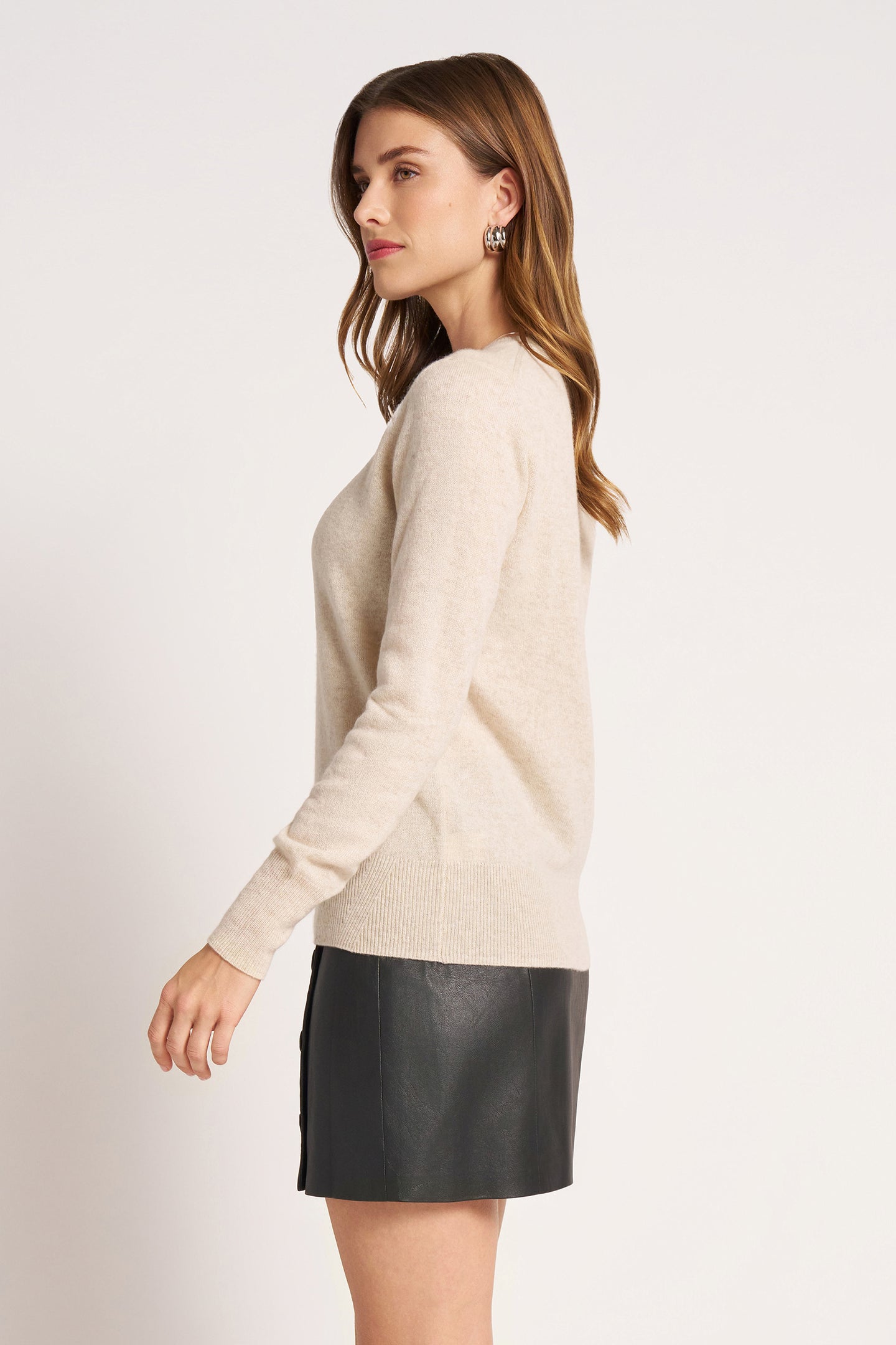 GRAMERCY CASHMERE CREW - H OATMEAL