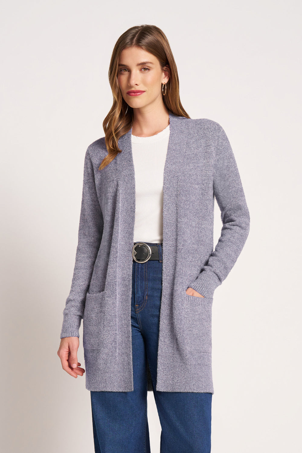 CLAIRE CARDIGAN - HEATHER DENIM