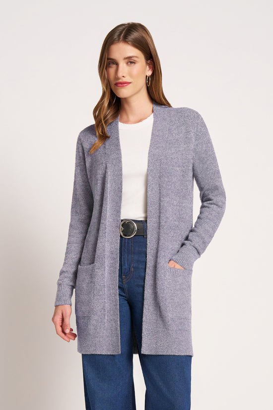 CLAIRE CARDIGAN - HEATHER DENIM