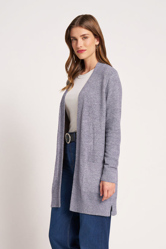 CLAIRE CARDIGAN - HEATHER DENIM