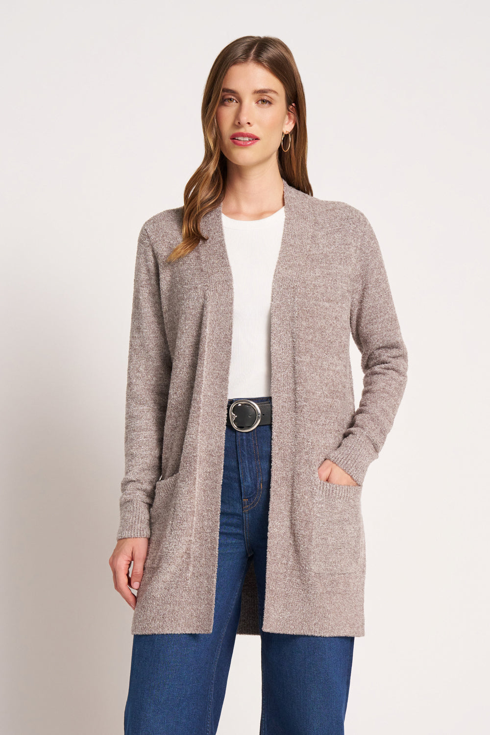 CLAIRE CARDIGAN - HEATHER PEWTER