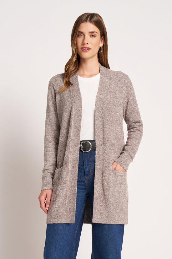 CLAIRE CARDIGAN - HEATHER PEWTER