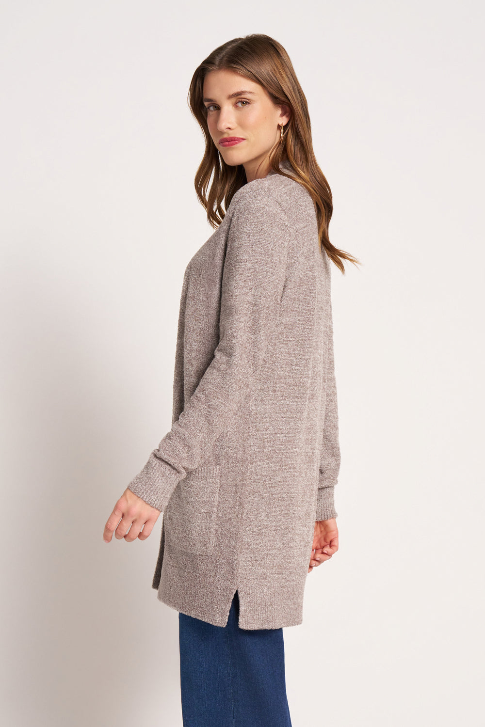 CLAIRE CARDIGAN - HEATHER PEWTER