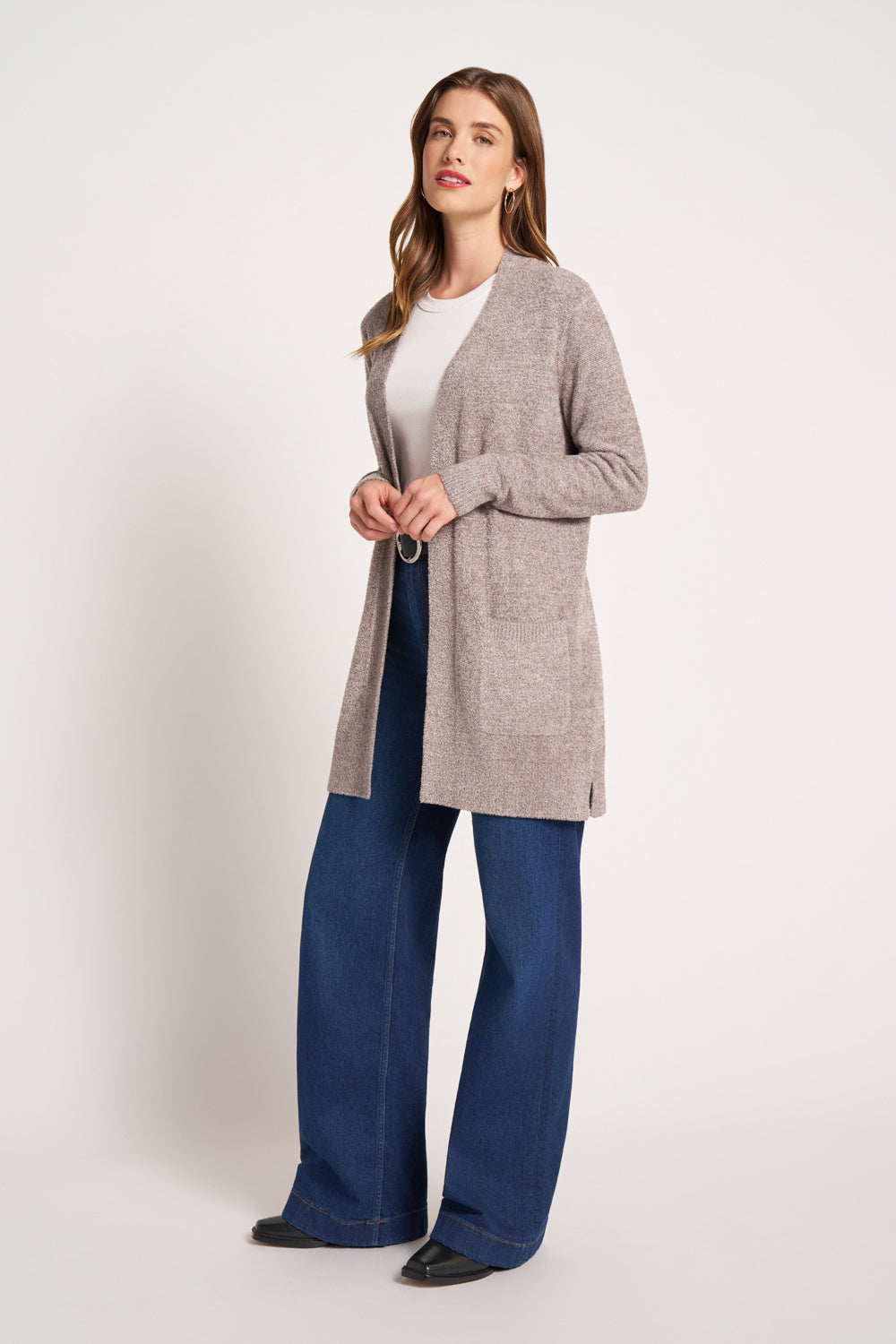 CLAIRE CARDIGAN - HEATHER PEWTER